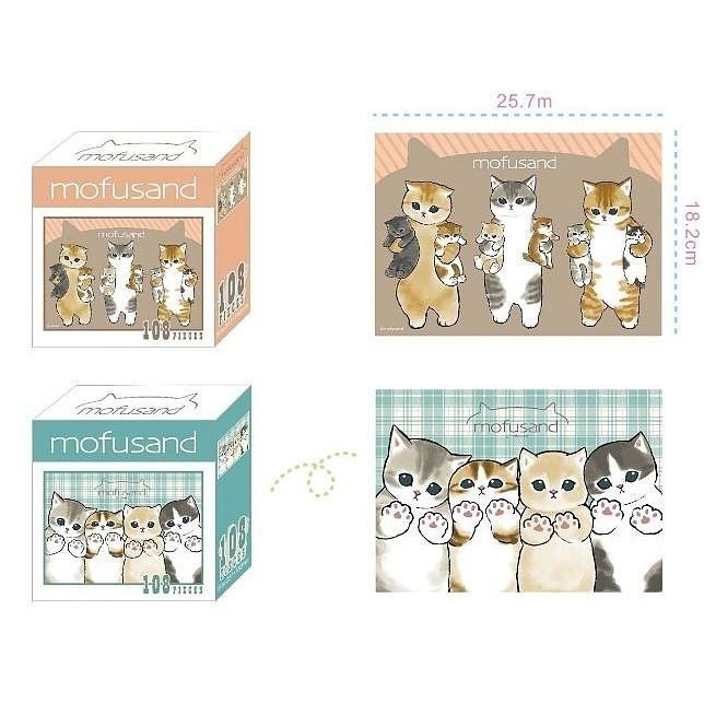 正版 mofusand 貓福珊迪 108片盒裝拼圖 拼圖 桌遊 玩具 派對玩具 COCOS DK398-細節圖6