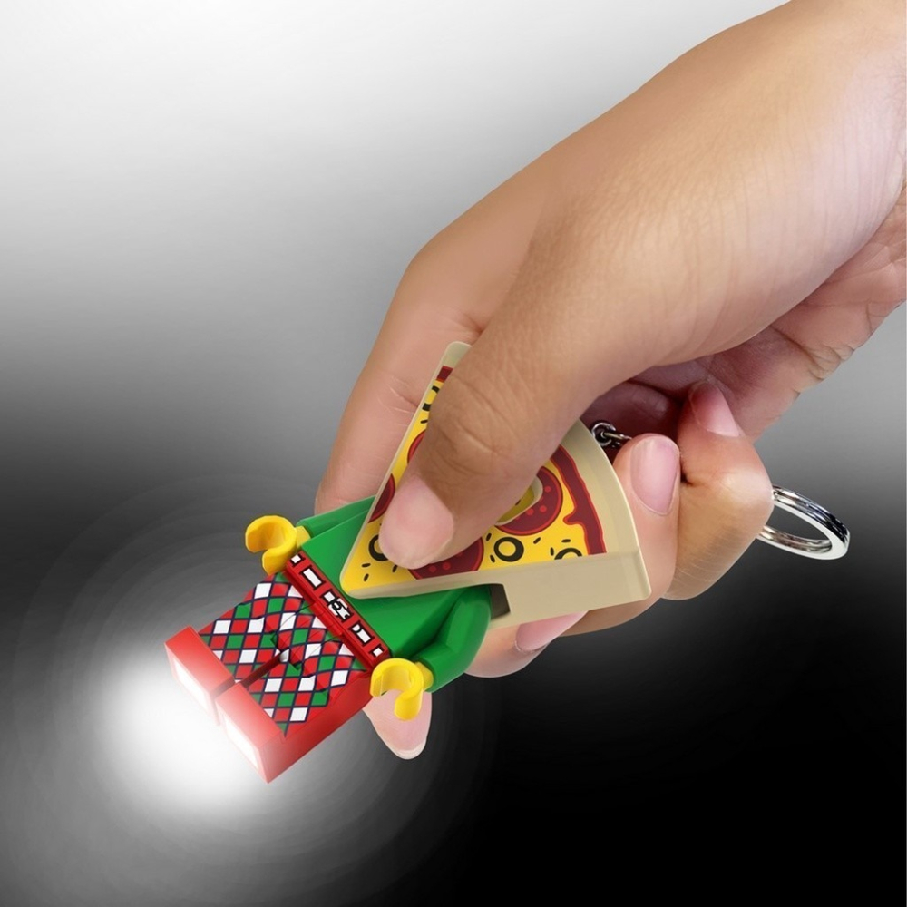 樂高鑰匙圈 樂高經典款 披薩人 pizza 人偶造型LED 鑰匙圈鎖圈 手電筒 吊飾 COCOS LG320-細節圖5
