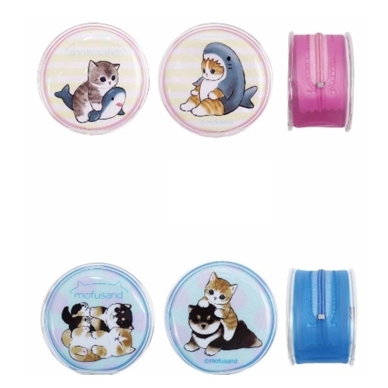 Mofusand 貓福珊迪 鯊魚貓 圓形小錢包 小掛包 零錢包 萬用包 收納包 COCOS WZ075-細節圖3