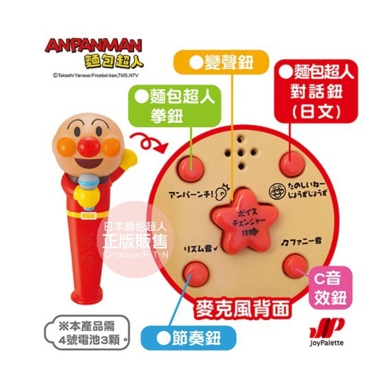 正版 ANPANMAN 麵包超人 麵包超人 語音滿滿～麥克風 嬰幼兒玩具 COCOS AN1000-細節圖4