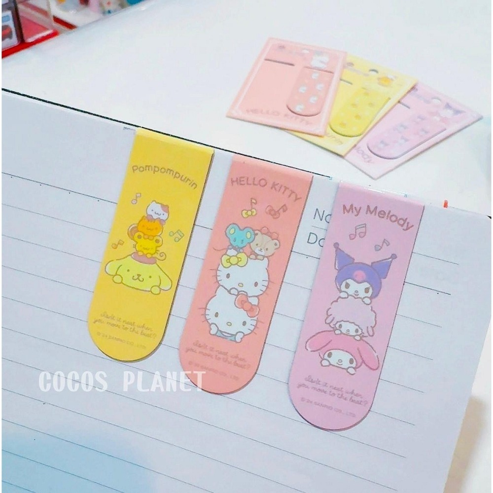 正版 三麗鷗 KT凱蒂貓布丁狗酷洛米 造型磁鐵兩入書夾 書籤夾 書籤 磁鐵書夾 COCOS KS180-細節圖3