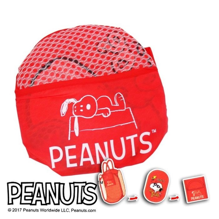 正版 三麗鷗 snoopy 史努比 史奴比 輕便折疊洗衣籃 收納籃 髒衣籃 衣物收納 紅酷款 COCOS SK042-細節圖3