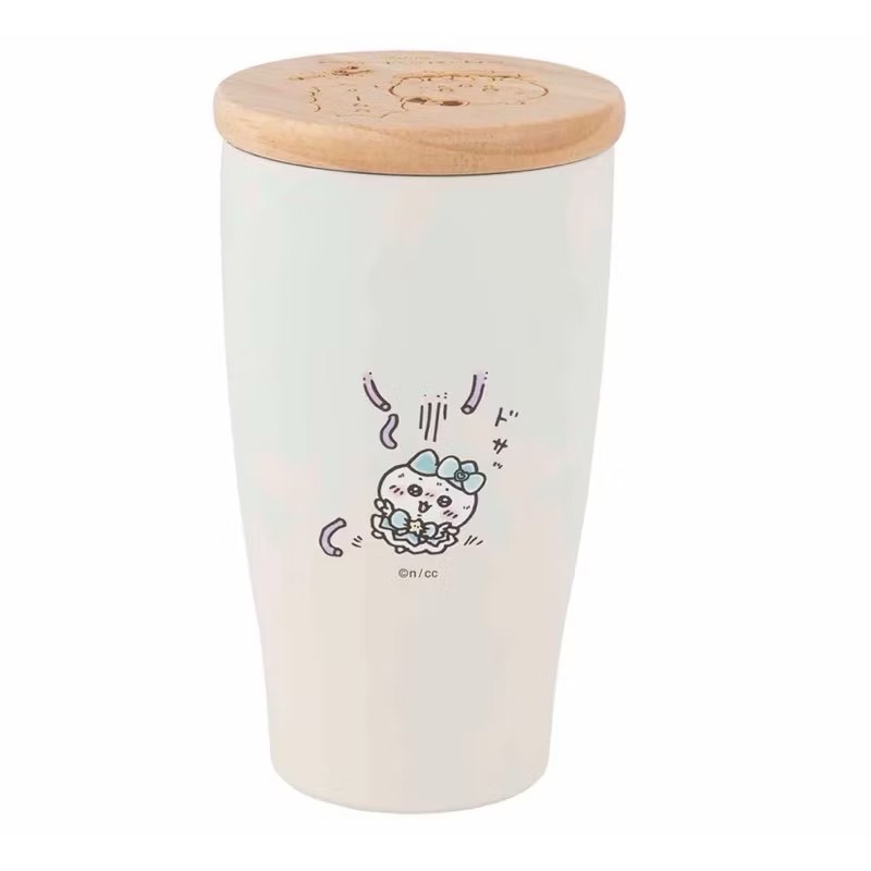正版日本 吉伊卡哇 小八烏薩奇 木蓋 保溫 保冷 隨身杯 水杯 不鏽鋼保溫杯 350ml COCOS PQ495-細節圖2