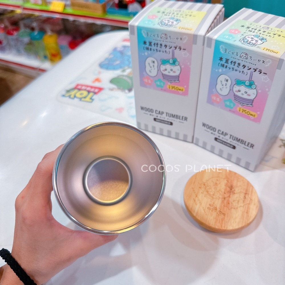 正版日本 吉伊卡哇 小八烏薩奇 木蓋 保溫 保冷 隨身杯 水杯 不鏽鋼保溫杯 350ml COCOS PQ495-細節圖5
