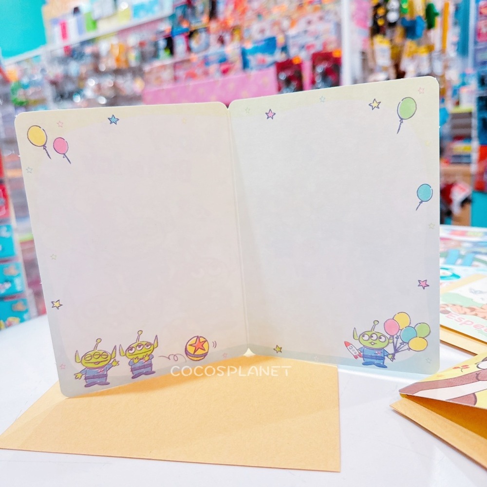 正版 迪士尼 三眼怪 維尼 奇奇蒂蒂 米奇米妮 萬用卡片 生日卡片 祝賀卡片 心意卡 禮物卡片COCOS DA030-細節圖2