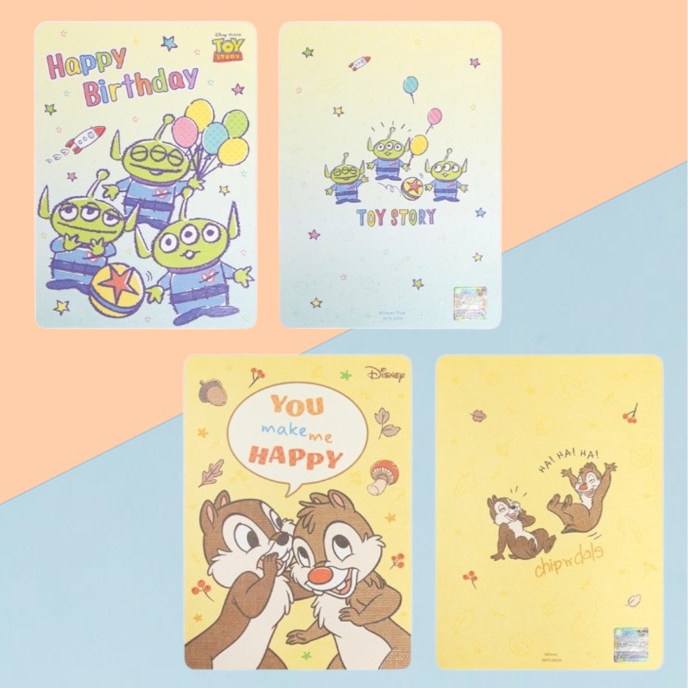 正版 迪士尼 三眼怪 維尼 奇奇蒂蒂 米奇米妮 萬用卡片 生日卡片 祝賀卡片 心意卡 禮物卡片COCOS DA030-細節圖7