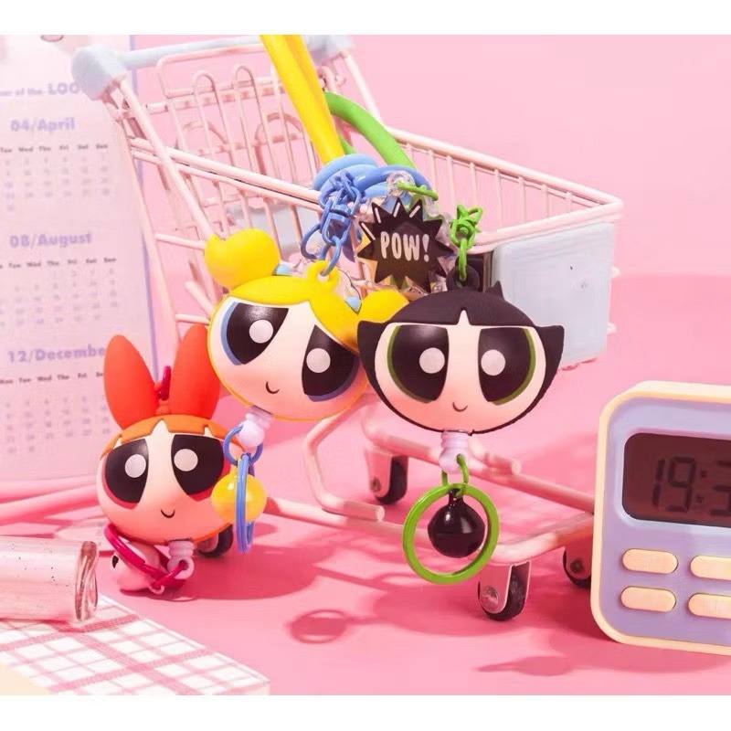 飛天小女警 花花 軟膠公仔掛繩 可伸縮 手掛繩 車鑰匙 鈴鐺 背包吊飾 鑰匙圈 吊飾 COCOS LL046-細節圖4