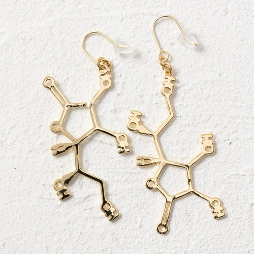 🇯🇵日本 gargle 科學系列:化學式造型耳環 針式、夾式 耳夾 耳飾 血清素 腎上腺素 咖啡因 多巴胺-細節圖6