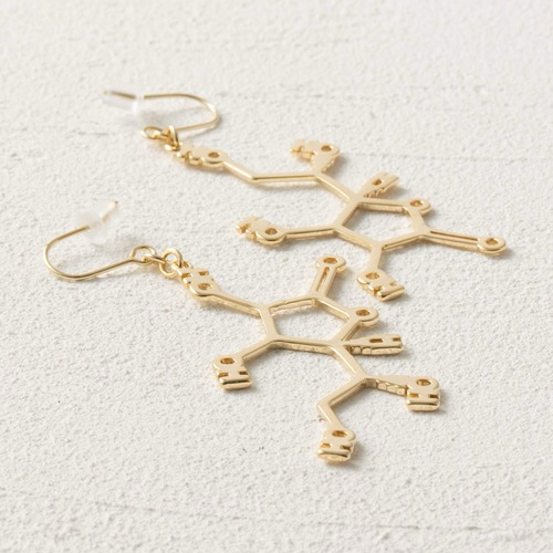 🇯🇵日本 gargle 科學系列:化學式造型耳環 針式、夾式 耳夾 耳飾 血清素 腎上腺素 咖啡因 多巴胺-細節圖8