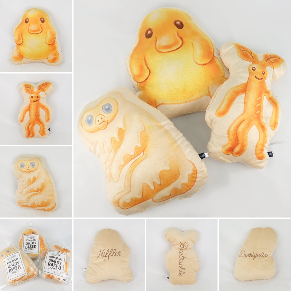 🔥現貨 Fantastic Beasts × Flapper 怪獸與牠們的產地麵包造型靠墊/抱枕 玻璃獸 木精 幻影猿-細節圖2