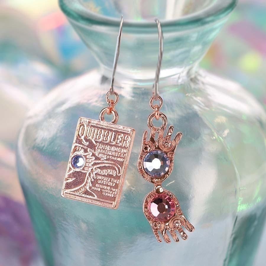 🇯🇵日本 Mahou Dokoro 露娜七彩迷幻眼鏡+謬論家耳環 夾式 針式 哈利波特 HarryPotter-細節圖2