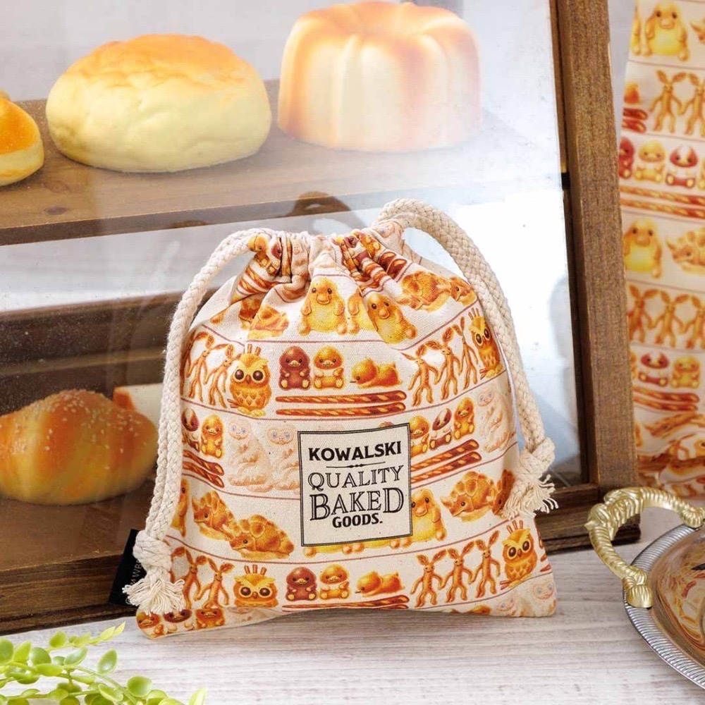 🇯🇵日本 Mahou Dokoro 怪獸與牠們的產地 科沃斯基烘培坊棉質手提袋 束口袋 收納包 玻璃獸 麵包坊-細節圖6