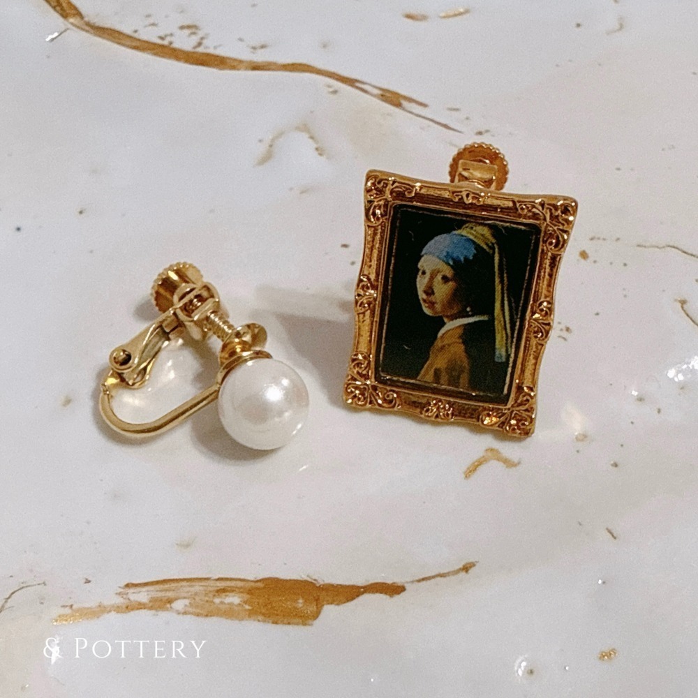 🔥現+預 🇯🇵日本 gargle 世界名畫耳環 針式、夾式 耳夾 梵谷 莫內 雷諾瓦 馬奈 慕夏 達文西 維納斯-細節圖8