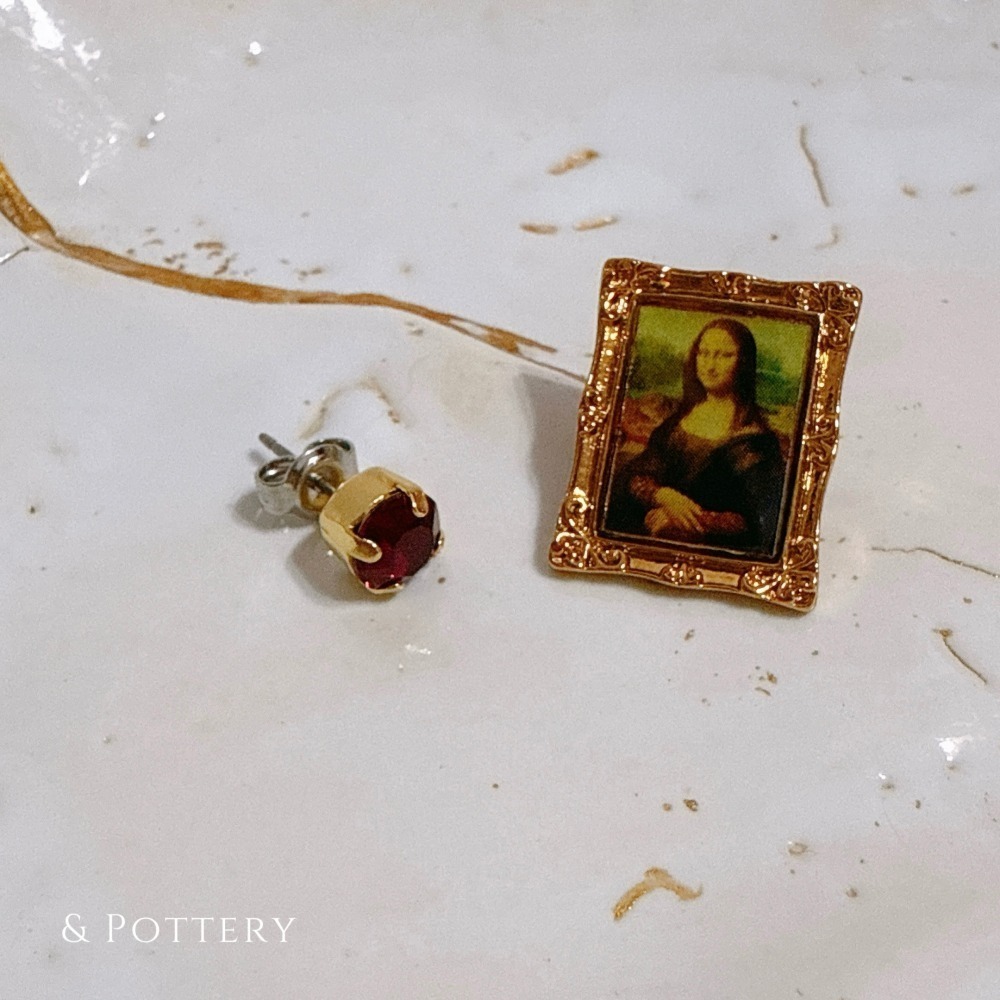 🔥現+預 🇯🇵日本 gargle 世界名畫耳環 針式、夾式 耳夾 梵谷 莫內 雷諾瓦 馬奈 慕夏 達文西 維納斯-細節圖9