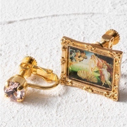 🔥現+預 🇯🇵日本 gargle 世界名畫耳環 針式、夾式 耳夾 梵谷 莫內 雷諾瓦 馬奈 慕夏 達文西 維納斯-規格圖11