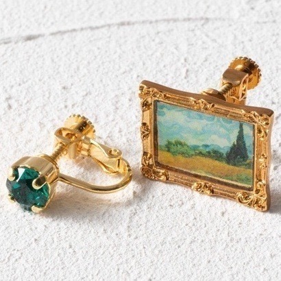 🔥現+預 🇯🇵日本 gargle 世界名畫耳環 針式、夾式 耳夾 梵谷 莫內 雷諾瓦 馬奈 慕夏 達文西 維納斯-規格圖11