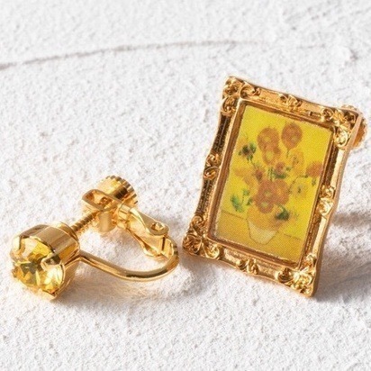 🔥現+預 🇯🇵日本 gargle 世界名畫耳環 針式、夾式 耳夾 梵谷 莫內 雷諾瓦 馬奈 慕夏 達文西 維納斯-規格圖11