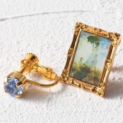 🔥現+預 🇯🇵日本 gargle 世界名畫耳環 針式、夾式 耳夾 梵谷 莫內 雷諾瓦 馬奈 慕夏 達文西 維納斯-規格圖11