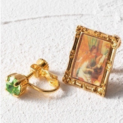 🔥現+預 🇯🇵日本 gargle 世界名畫耳環 針式、夾式 耳夾 梵谷 莫內 雷諾瓦 馬奈 慕夏 達文西 維納斯-規格圖11