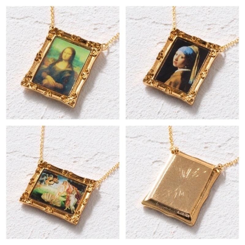🇯🇵日本 gargle 世界名畫項鍊 梵谷 莫內 雷諾瓦 馬奈 慕夏 達文西 波提且利 向日葵 珍珠耳環少女 維納斯-細節圖5