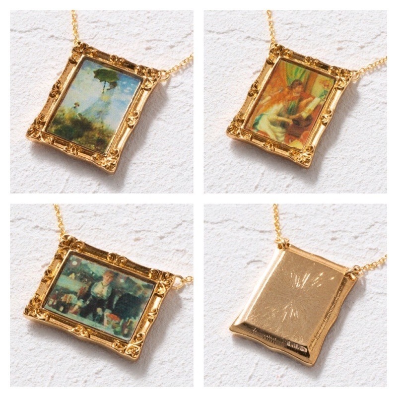 🇯🇵日本 gargle 世界名畫項鍊 梵谷 莫內 雷諾瓦 馬奈 慕夏 達文西 波提且利 向日葵 珍珠耳環少女 維納斯-細節圖3