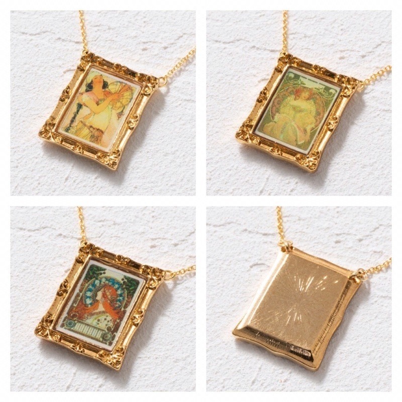 🇯🇵日本 gargle 世界名畫項鍊 梵谷 莫內 雷諾瓦 馬奈 慕夏 達文西 波提且利 向日葵 珍珠耳環少女 維納斯-細節圖4