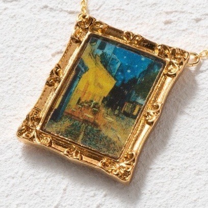 🇯🇵日本 gargle 世界名畫項鍊 梵谷 莫內 雷諾瓦 馬奈 慕夏 達文西 波提且利 向日葵 珍珠耳環少女 維納斯-規格圖6