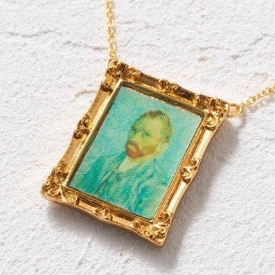 🇯🇵日本 gargle 世界名畫項鍊 梵谷 莫內 雷諾瓦 馬奈 慕夏 達文西 波提且利 向日葵 珍珠耳環少女 維納斯-規格圖6