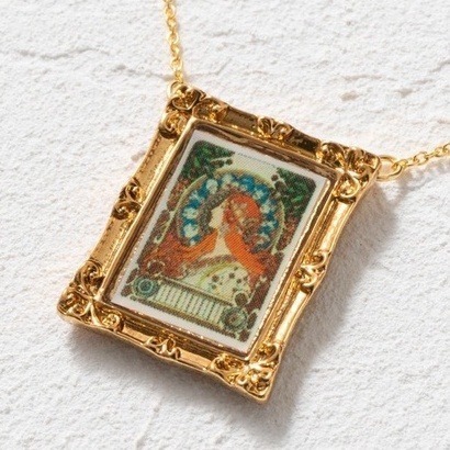 🇯🇵日本 gargle 世界名畫項鍊 梵谷 莫內 雷諾瓦 馬奈 慕夏 達文西 波提且利 向日葵 珍珠耳環少女 維納斯-規格圖6