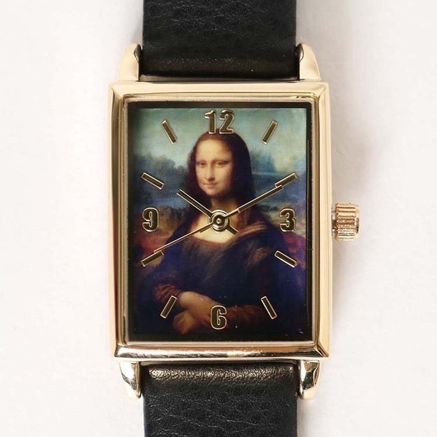 🔥現 🇯🇵日本 世界名畫方形石英手錶 皮革錶帶 莫內、梵谷、慕夏、達文西 古典 印象派藝術家 向日葵 睡蓮 油畫-規格圖6