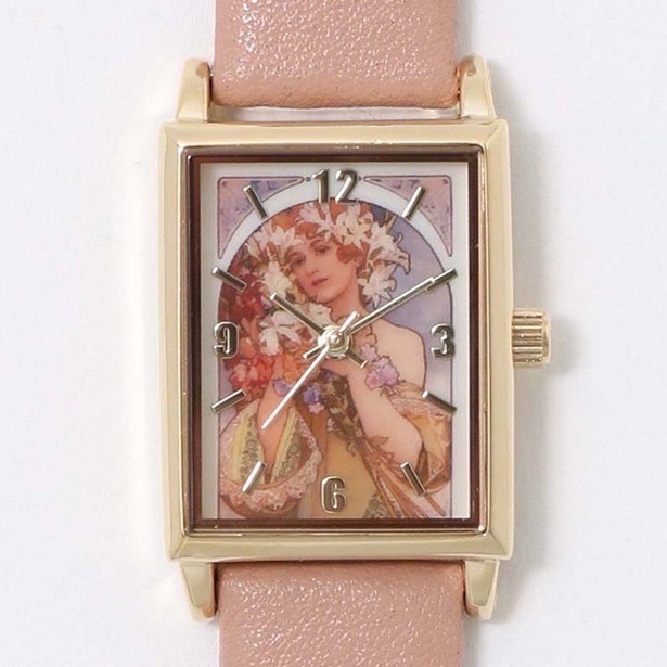 🔥現 🇯🇵日本 世界名畫方形石英手錶 皮革錶帶 莫內、梵谷、慕夏、達文西 古典 印象派藝術家 向日葵 睡蓮 油畫-規格圖6
