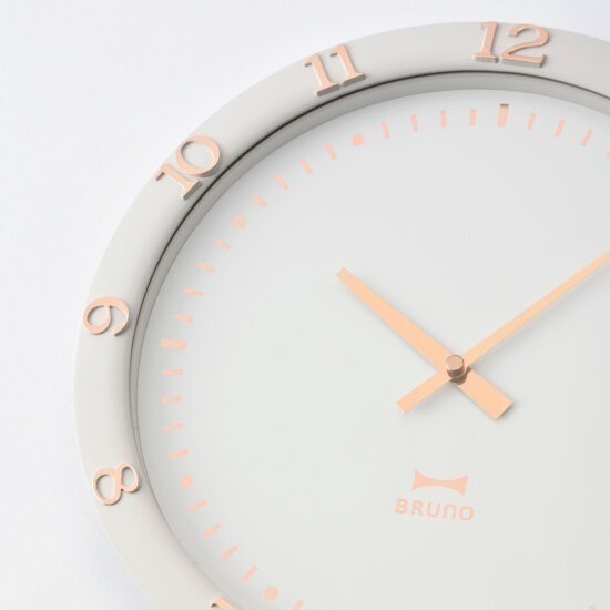 🇯🇵日本 BRUNO 玫瑰金數字掛鐘 BCW040 靜音時鐘 指針式時鐘 玫瑰金 米白、霧藍、湖水綠、深灰-細節圖6