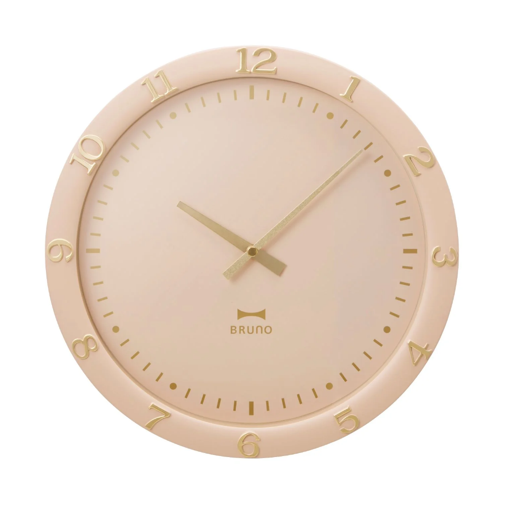 🇯🇵日本 BRUNO 玫瑰金數字掛鐘 BCW040 靜音時鐘 指針式時鐘 玫瑰金 米白、霧藍、湖水綠、深灰-規格圖10