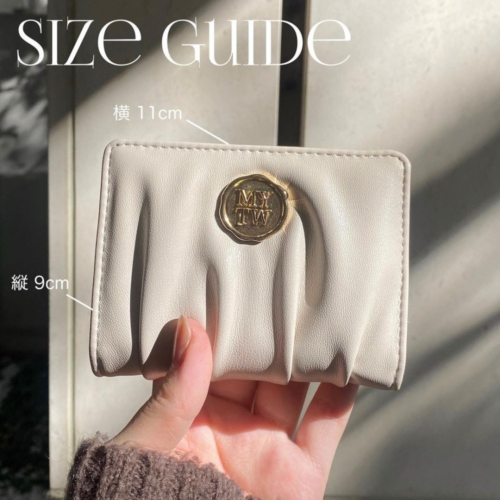 🇯🇵日本 my twilight 金屬火漆封蠟標誌褶皺雙折皮革短夾 皮夾 錢包 小眾品牌♡不撞款~-細節圖4