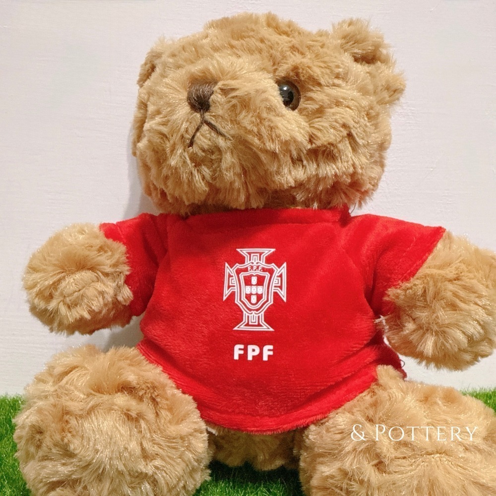 FanTown × 葡萄牙國家足球隊 球衣背號泰迪熊玩偶 C羅 佩佩 B費 B席 菲利克斯 萊昂 足球 絨毛娃娃-細節圖6