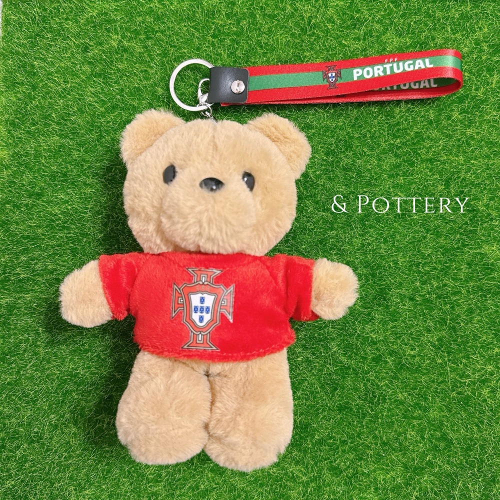 🇵🇹葡萄牙國家足球隊 球衣背號小熊玩偶鑰匙圈 吊飾娃娃 C羅 佩佩 B費 B席 菲利克斯 萊昂 足球-細節圖2
