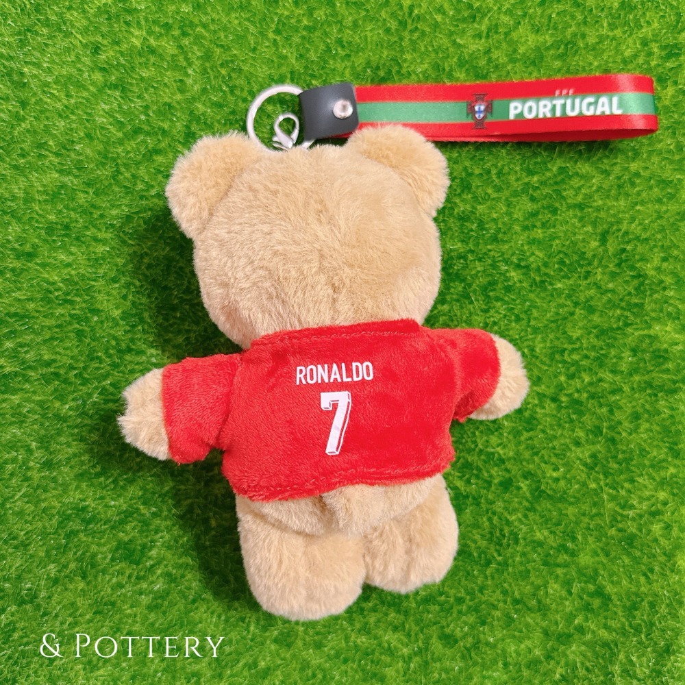 🇵🇹葡萄牙國家足球隊 球衣背號小熊玩偶鑰匙圈 吊飾娃娃 C羅 佩佩 B費 B席 菲利克斯 萊昂 足球-細節圖3