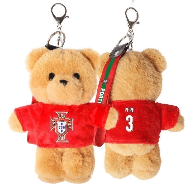 🇵🇹葡萄牙國家足球隊 球衣背號小熊玩偶鑰匙圈 吊飾娃娃 C羅 佩佩 B費 B席 菲利克斯 萊昂 足球-規格圖10
