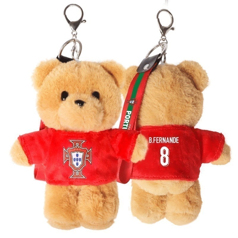 🇵🇹葡萄牙國家足球隊 球衣背號小熊玩偶鑰匙圈 吊飾娃娃 C羅 佩佩 B費 B席 菲利克斯 萊昂 足球-規格圖10