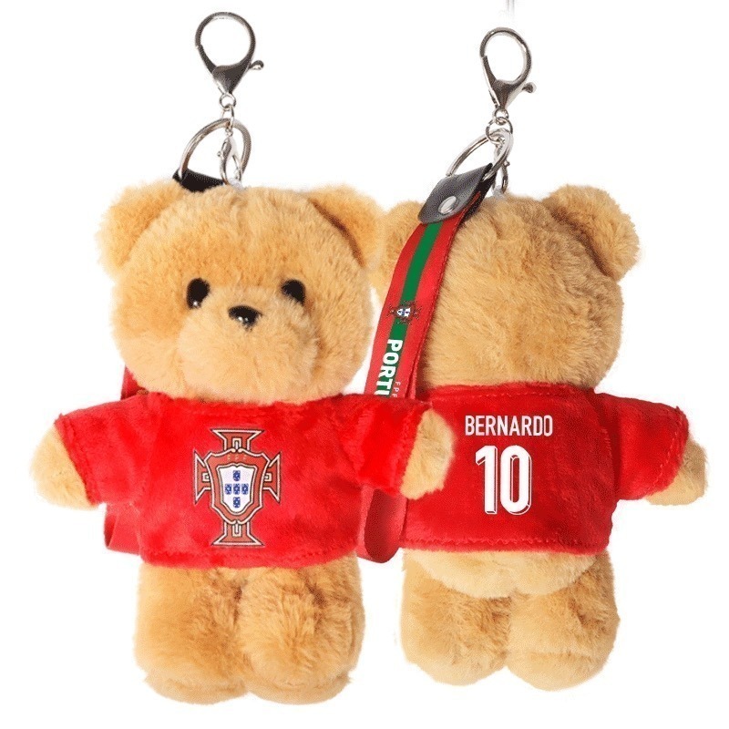 🇵🇹葡萄牙國家足球隊 球衣背號小熊玩偶鑰匙圈 吊飾娃娃 C羅 佩佩 B費 B席 菲利克斯 萊昂 足球-規格圖10
