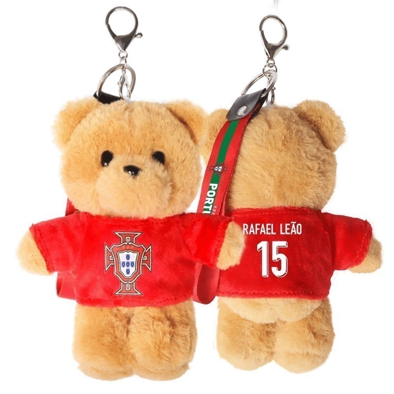 🇵🇹葡萄牙國家足球隊 球衣背號小熊玩偶鑰匙圈 吊飾娃娃 C羅 佩佩 B費 B席 菲利克斯 萊昂 足球-規格圖10