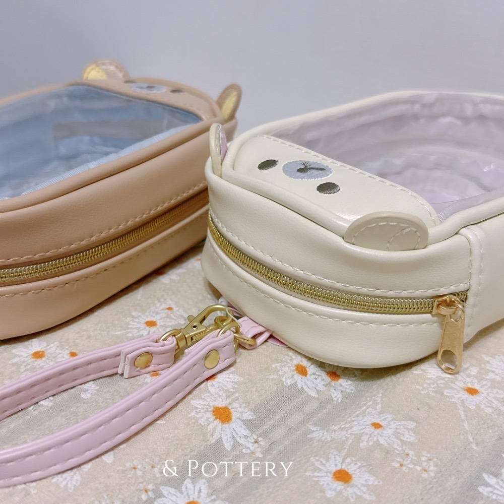 🇯🇵日本 San-X 拉拉熊皮革透明收納包｜曬娃包 遛娃包 Rilakkuma 懶懶熊 雲朵棉花糖系列-細節圖4