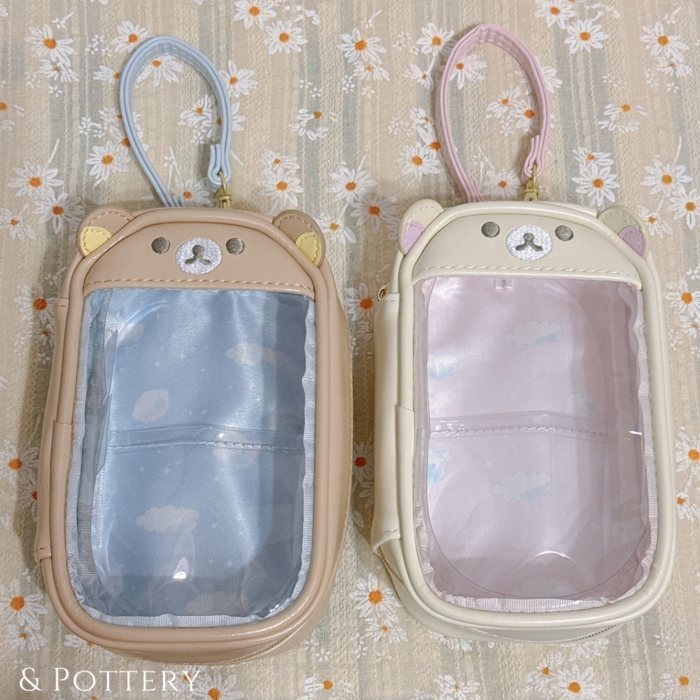 🇯🇵日本 San-X 拉拉熊皮革透明收納包｜曬娃包 遛娃包 Rilakkuma 懶懶熊 雲朵棉花糖系列-細節圖5
