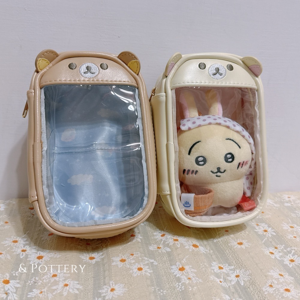🇯🇵日本 San-X 拉拉熊皮革透明收納包｜曬娃包 遛娃包 Rilakkuma 懶懶熊 雲朵棉花糖系列-細節圖6
