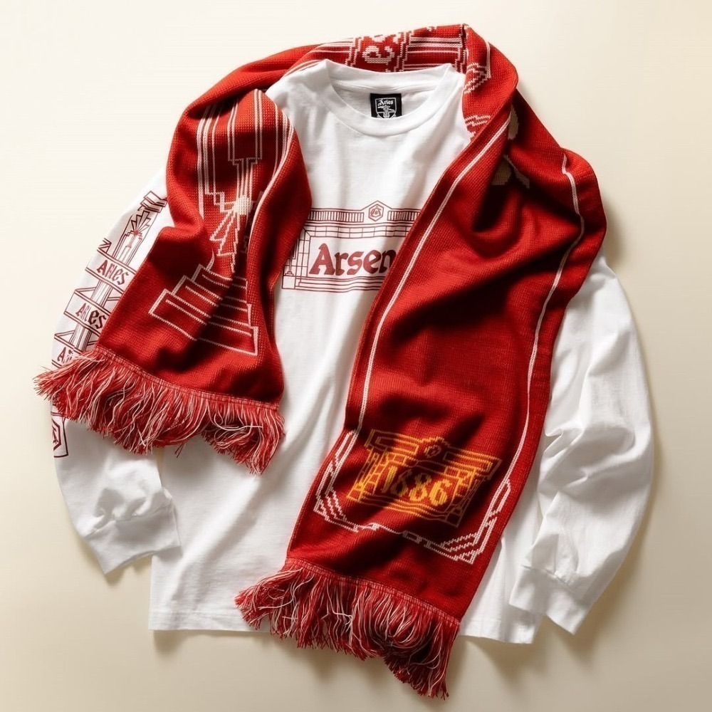 🔥現貨 Arsenal x Aries 兵工廠聯名圍巾｜兵工廠足球俱樂部 槍手 阿森納 英超 足球-細節圖2