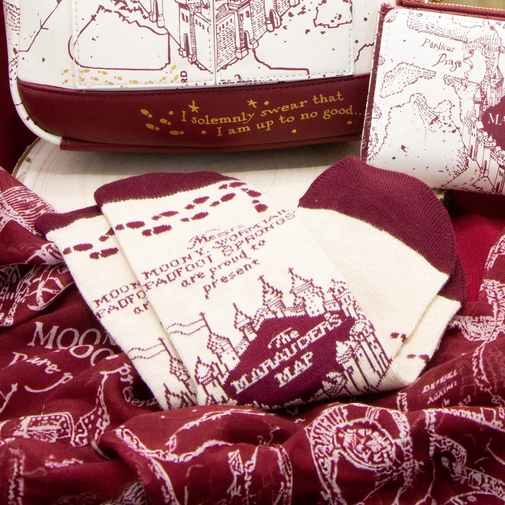 🔥現貨 🇬🇧倫敦影城 劫盜地圖棉質短襪/中短襪 Harry Potter 哈利波特周邊-細節圖2