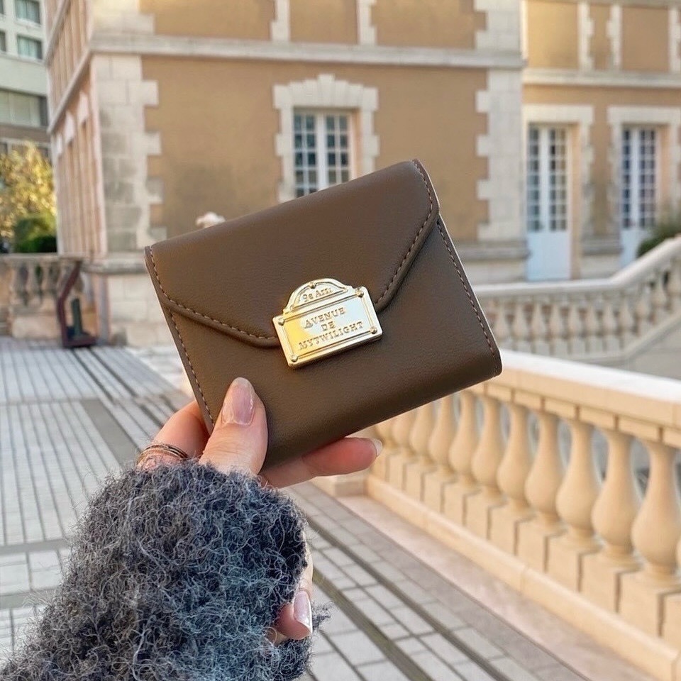 🇯🇵日本 my twilight 浪漫巴黎金屬扣式三折皮革短夾 皮夾 錢包 小眾品牌♡不撞款~-細節圖8