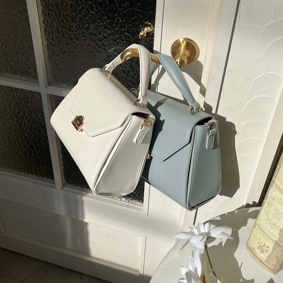 🇯🇵日本 my twilight 浪漫巴黎金屬扣式梯形肩背包｜手提/側背/斜背包 小眾品牌♡不撞款~-細節圖2