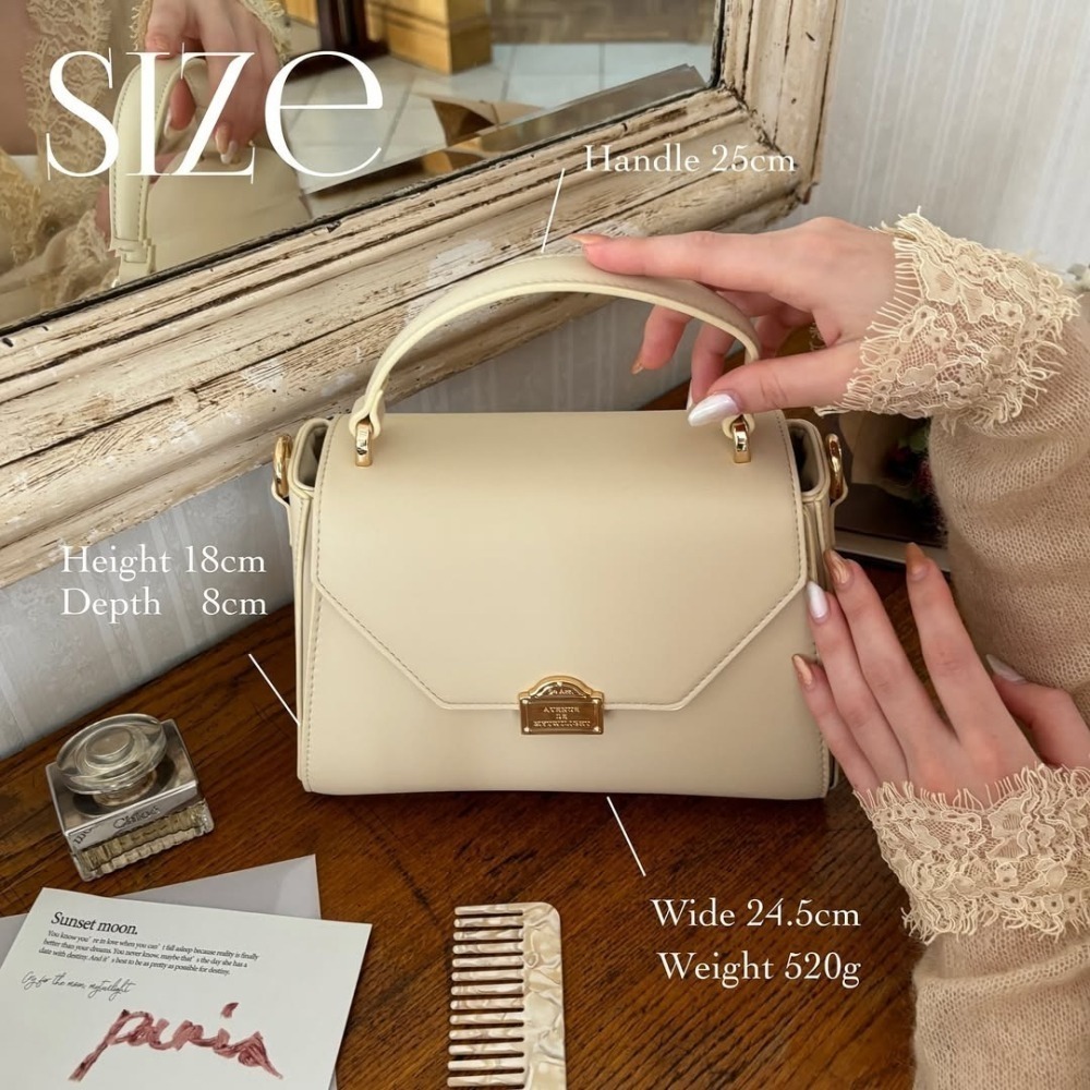 🇯🇵日本 my twilight 浪漫巴黎金屬扣式梯形肩背包｜手提/側背/斜背包 小眾品牌♡不撞款~-細節圖4