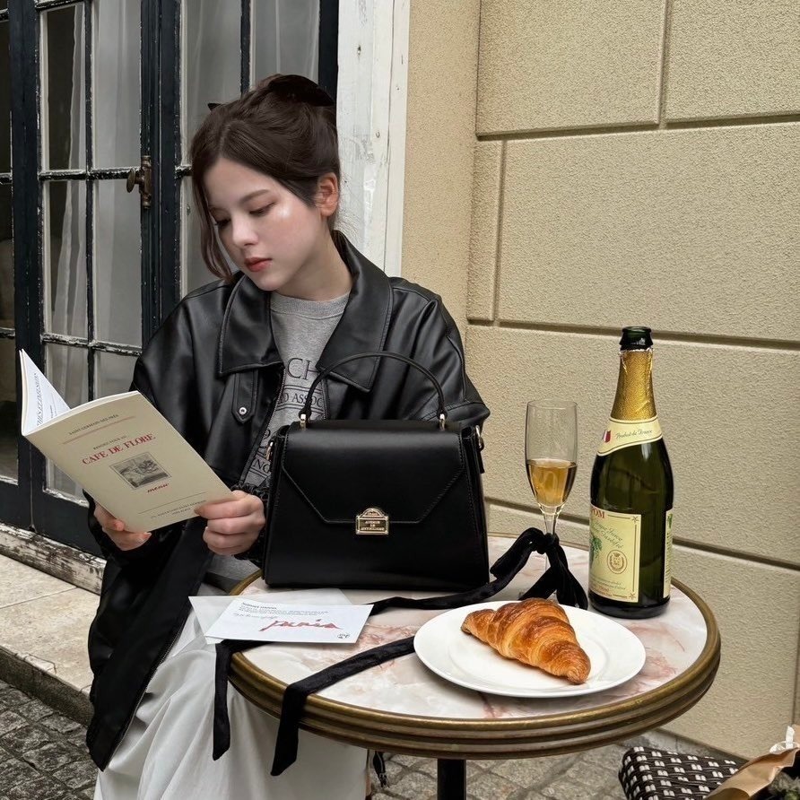 🇯🇵日本 my twilight 浪漫巴黎金屬扣式梯形肩背包｜手提/側背/斜背包 小眾品牌♡不撞款~-規格圖9